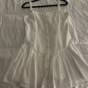 Zara Cream Lace-Trimmed Dress